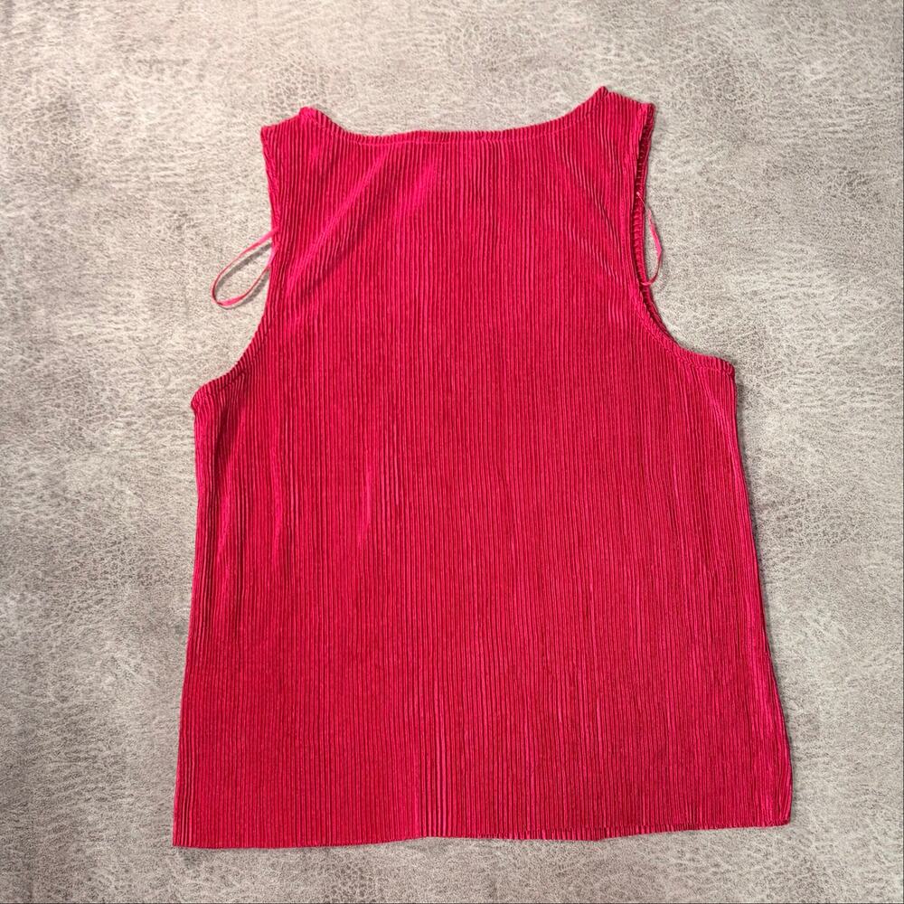 Pink Pleated Ribbed Tank Top - Picture 4 of 5